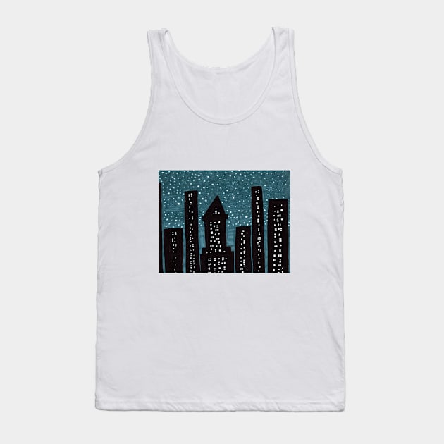 Snowy Night In New York City Tank Top by jpartshop1